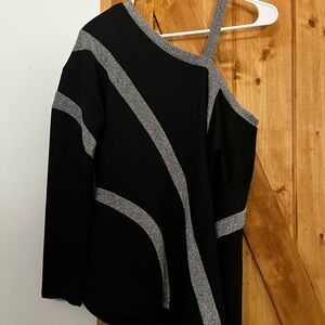 Black Top with Silver Glitter Accents